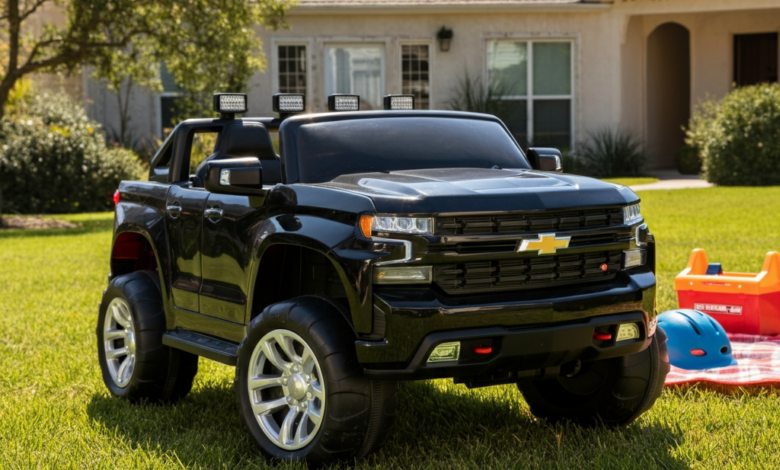 black chevy silverado power wheels 12 volt