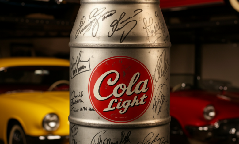 cola light keg with/ signed car
